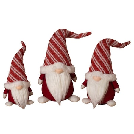 Gerson Gerson Red/White Holiday Gnome Figurine 20 in. 2659880